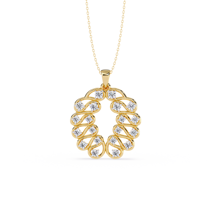 Leaf Wreath Diamond Pendant - Origine Diamonds lab-grown diamond jewellery
