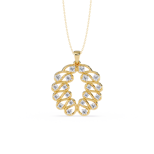 Leaf Wreath Diamond Pendant - Origine Diamonds lab-grown diamond jewellery