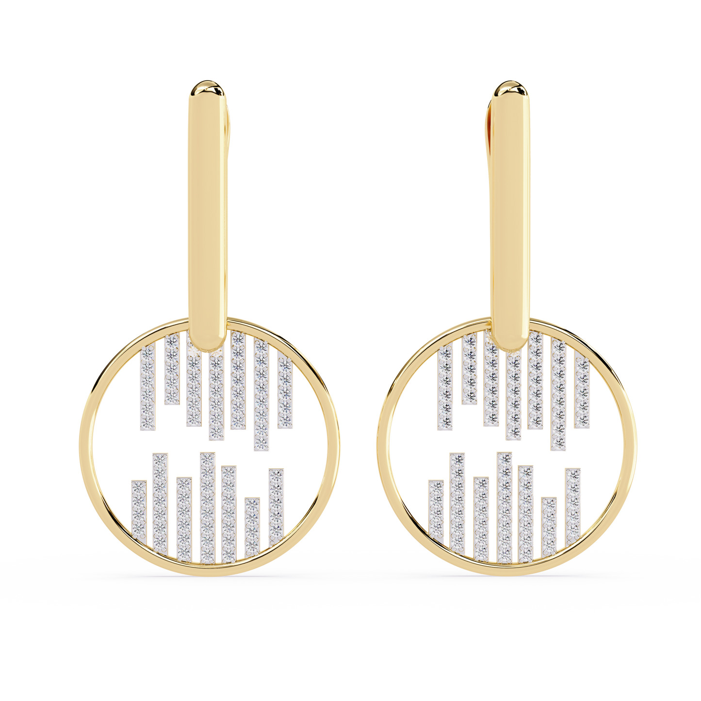 Mosaic Disc Drop Earrings - Origine Diamonds lab-grown diamond jewellery