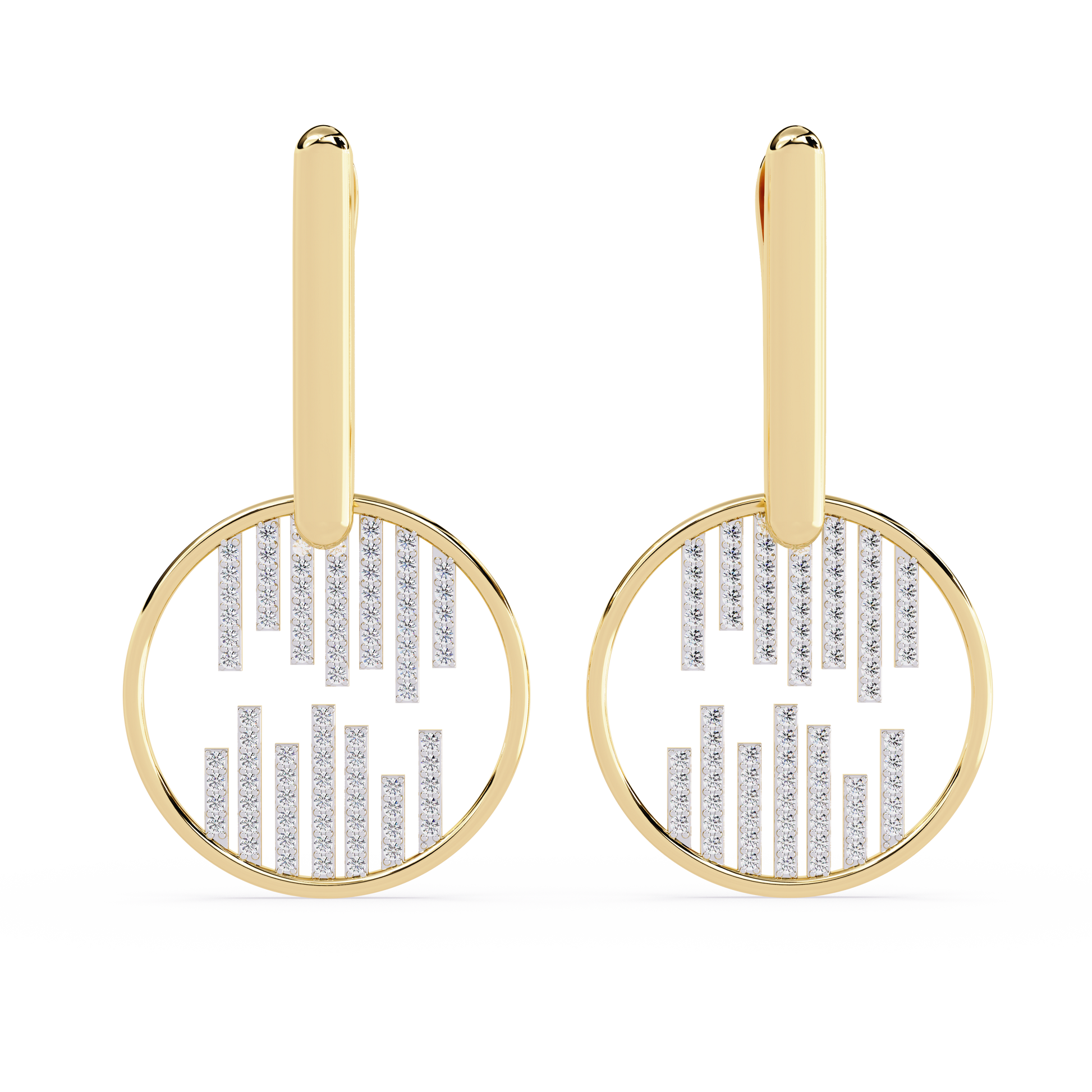 Mosaic Disc Drop Earrings - Origine Diamonds lab-grown diamond jewellery