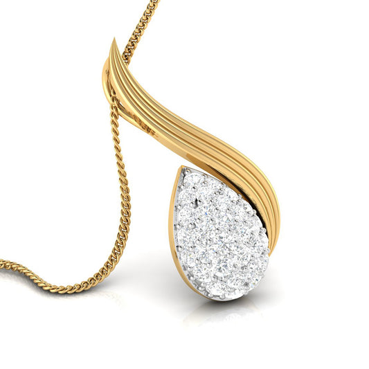 Feathered Teardrop Pendant - Origine Diamonds lab-grown diamond jewellery