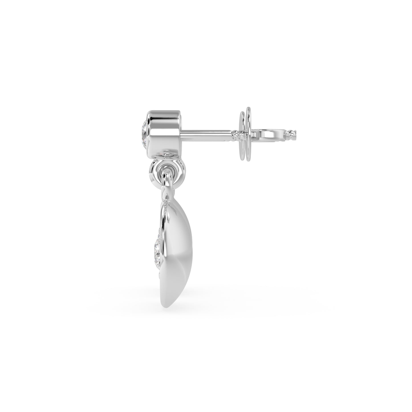 Bezel Disc Drop Earrings