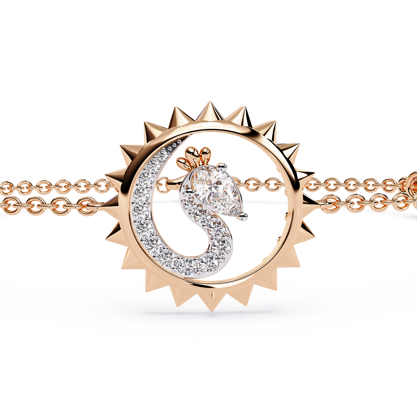 Sunburst Station Chain Bracelet