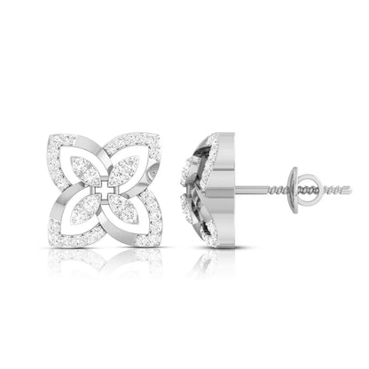 Open Quatrefoil Diamond Earrings