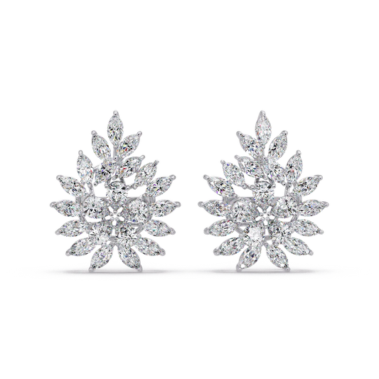 Flourishing Laurel Spray Earrings - Origine Diamonds lab-grown diamond jewellery