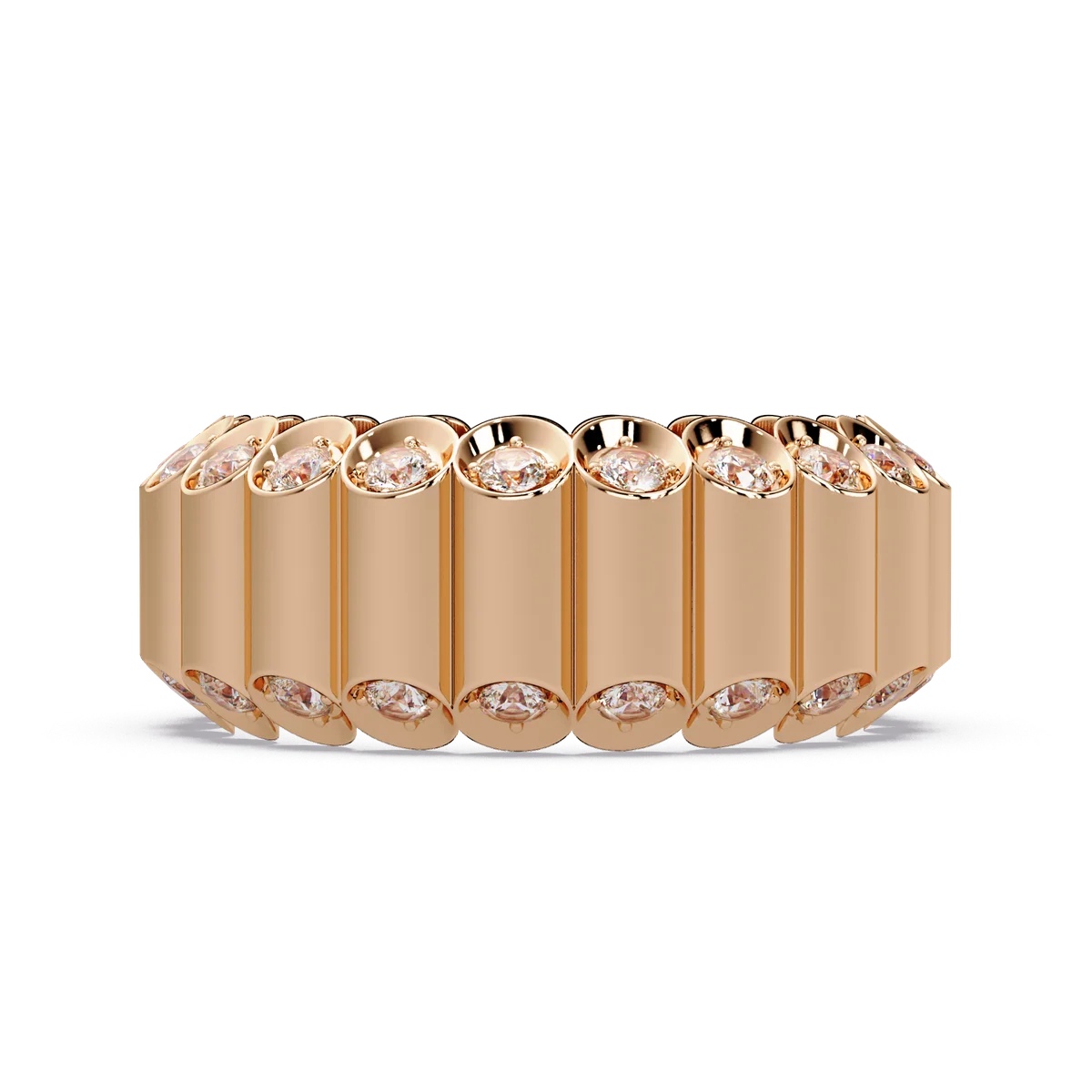 Ribbed Brilliance Eternity Band