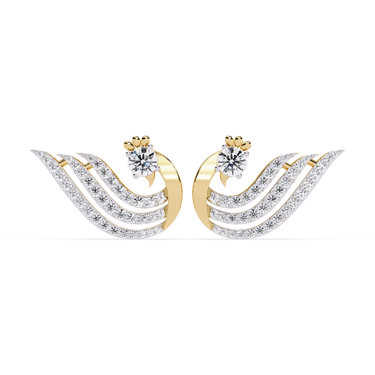 Peacock Feather Diamond Earrings - Origine Diamonds lab-grown diamond jewellery