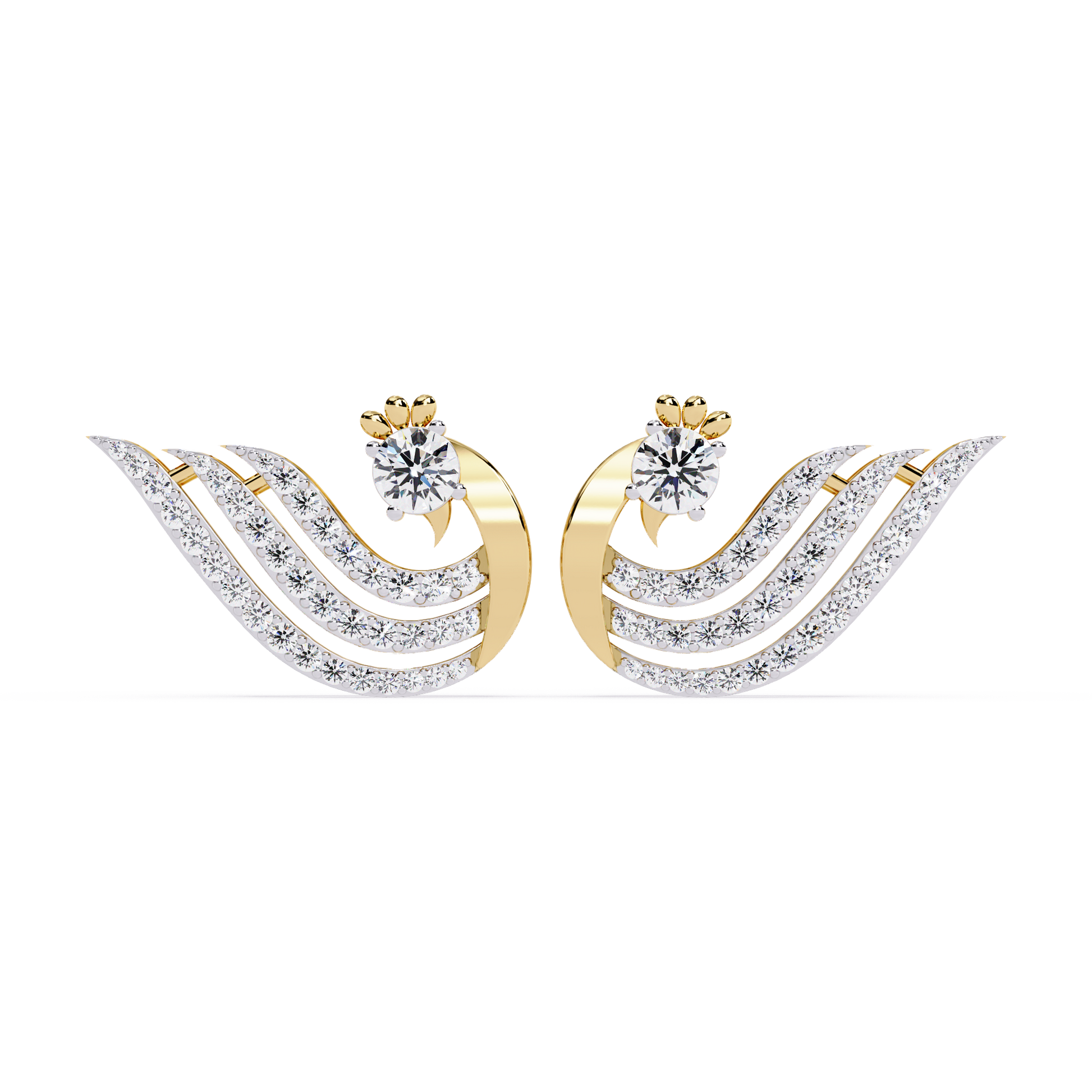 Peacock Feather Diamond Earrings - Origine Diamonds lab-grown diamond jewellery