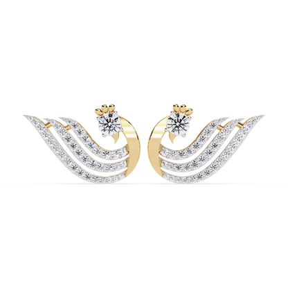 Peacock Feather Diamond Earrings - Origine Diamonds lab-grown diamond jewellery