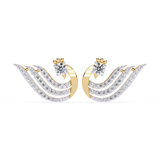 Peacock Feather Diamond Earrings - Origine Diamonds lab-grown diamond jewellery