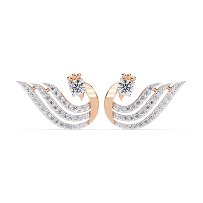 Peacock Feather Diamond Earrings