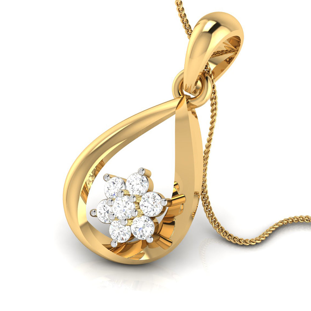 Teardrop Blossom Swirl Pendant