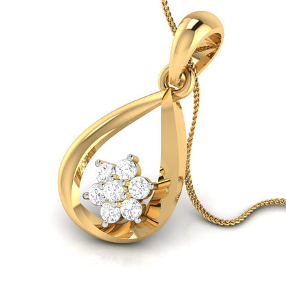 Teardrop Blossom Swirl Pendant