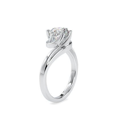 Twisted Leaf Solitaire Ring