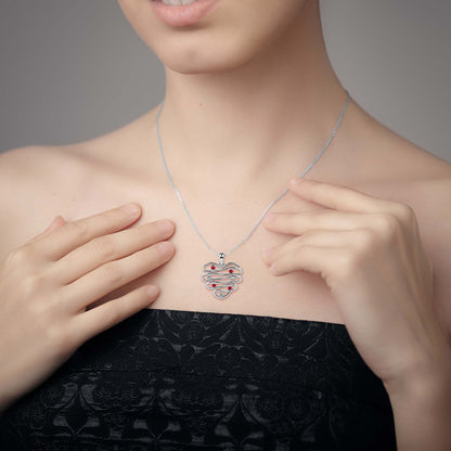 Wired Heart Ruby Pendant