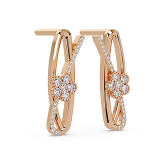 Spiralling Ribbon Solitaire Earrings