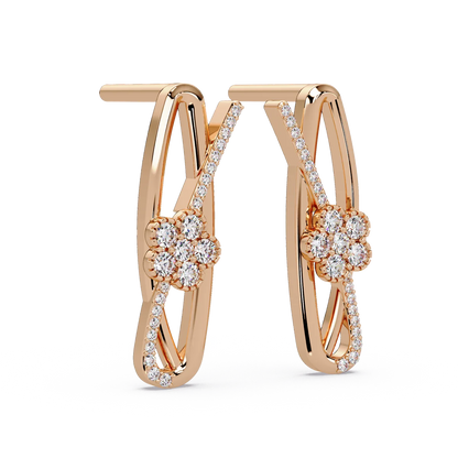 Spiralling Ribbon Solitaire Earrings - Origine Diamonds lab-grown diamond jewellery