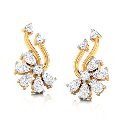 Floral Spray Diamond Earrings