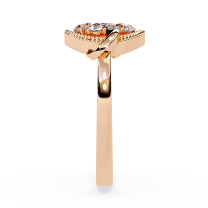 Roped Halo Blossom Ring
