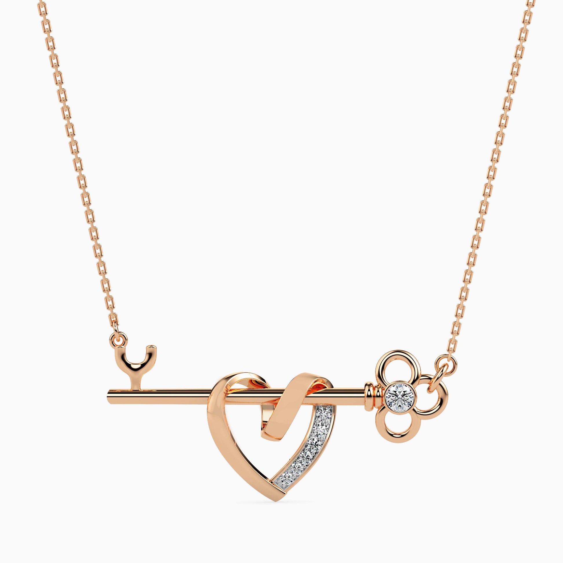 Heart Key Diamond Necklace - Origine Diamonds lab-grown diamond jewellery