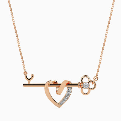 Heart Key Diamond Necklace - Origine Diamonds lab-grown diamond jewellery