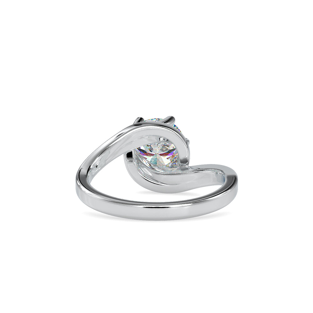 Twisted Leaf Solitaire Ring