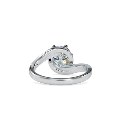 Twisted Leaf Solitaire Ring