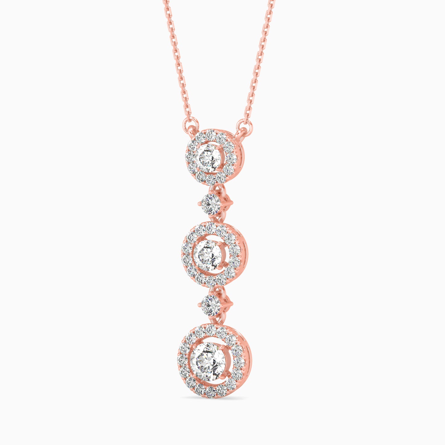 Triple Halo Drop Pendant