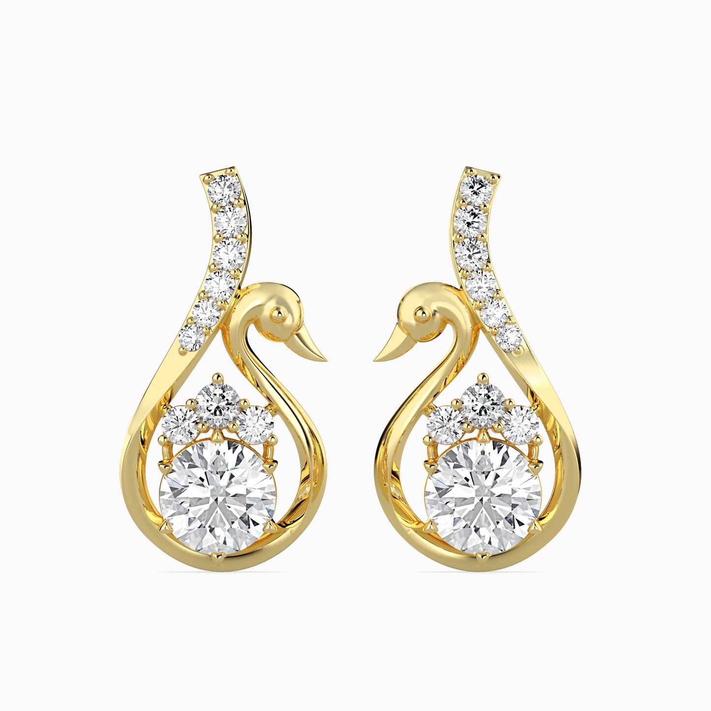 Swan Pear Drop Earrings