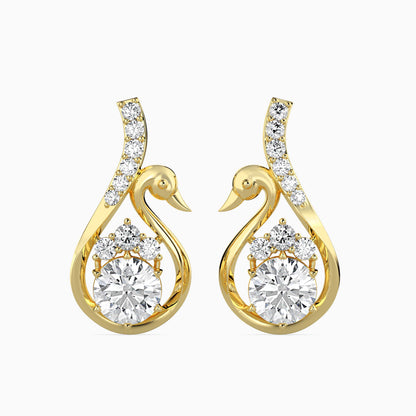 Swan Pear Drop Earrings