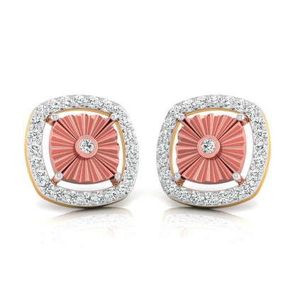 Fluted Cushion Halo Studs