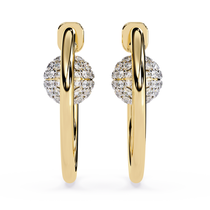 Pavé Sphere Hoop Earrings - Origine Diamonds lab-grown diamond jewellery