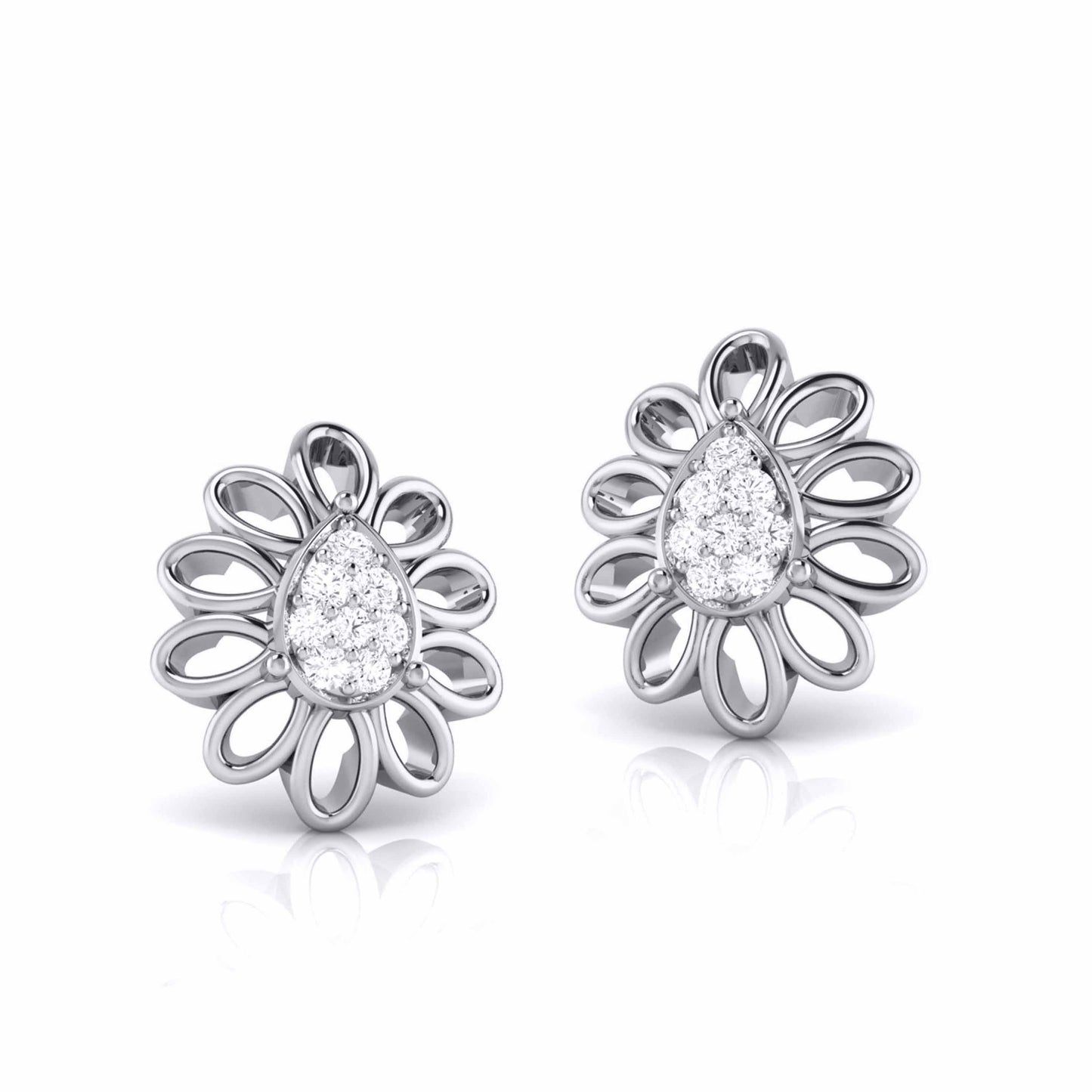 Pear Blossom Diamond Earrings