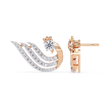 Peacock Feather Diamond Earrings