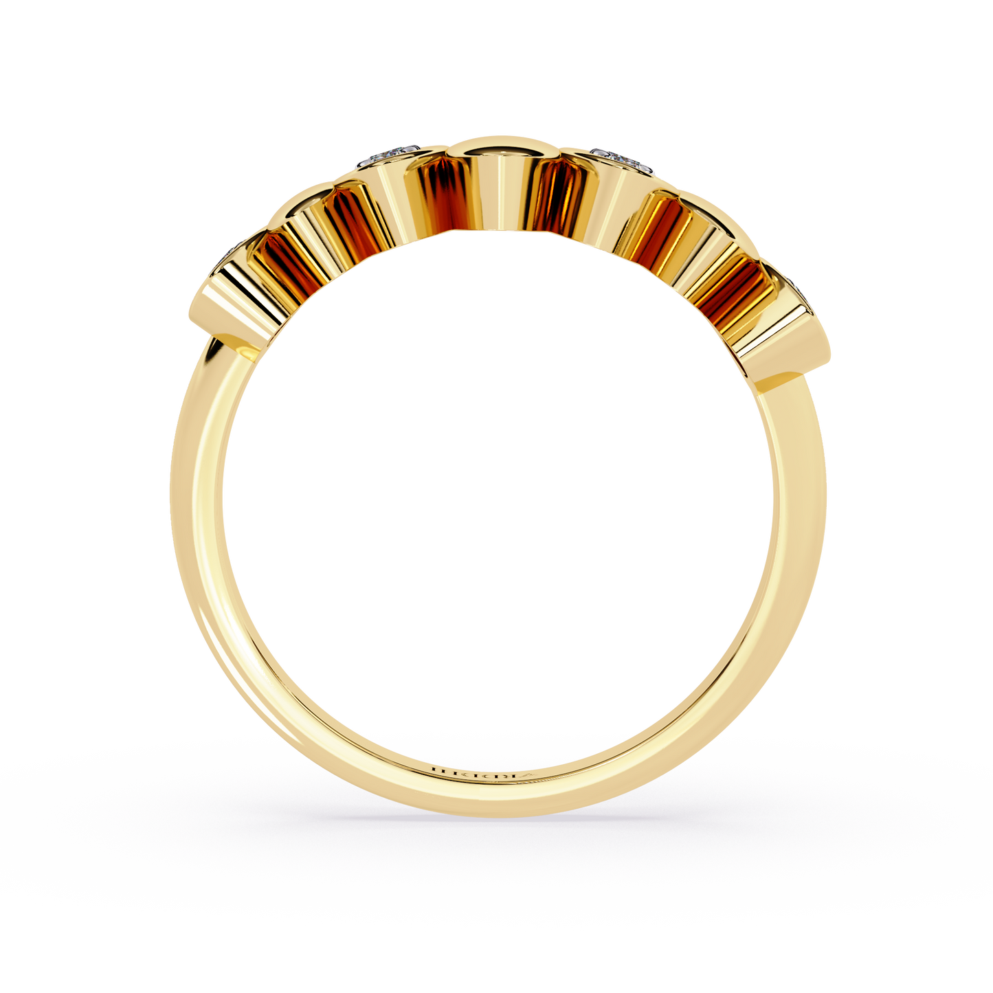 Fanned Bar Diamond Ring