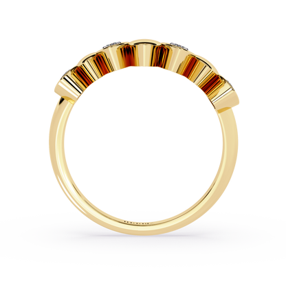 Fanned Bar Diamond Ring