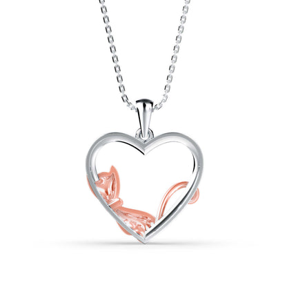 Kitten Heart Diamond Pendant