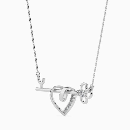 Heart Key Diamond Necklace
