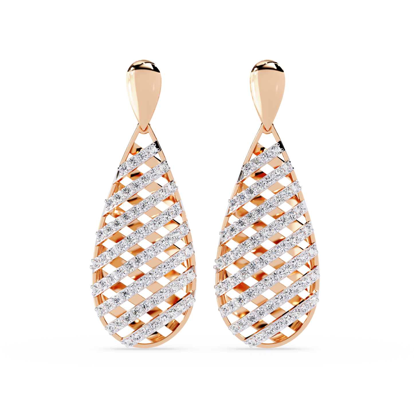 Lattice Teardrop Drop Earrings