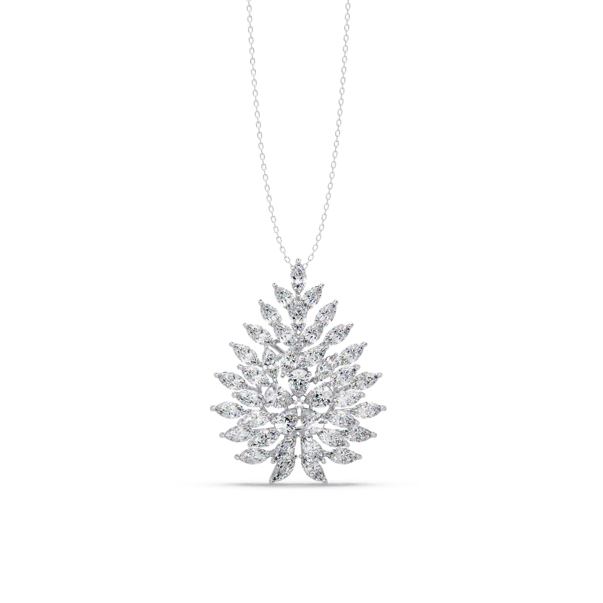 Flourishing Laurel Spray Chain Pendant - Origine Diamonds lab-grown diamond jewellery