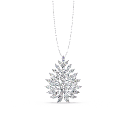 Flourishing Laurel Spray Chain Pendant - Origine Diamonds lab-grown diamond jewellery