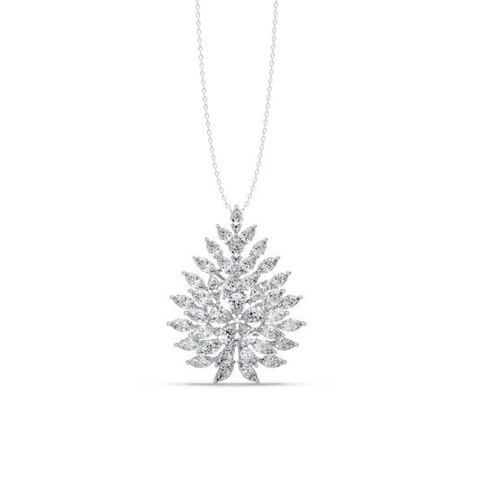 Flourishing Laurel Spray Chain Pendant - Origine Diamonds lab-grown diamond jewellery