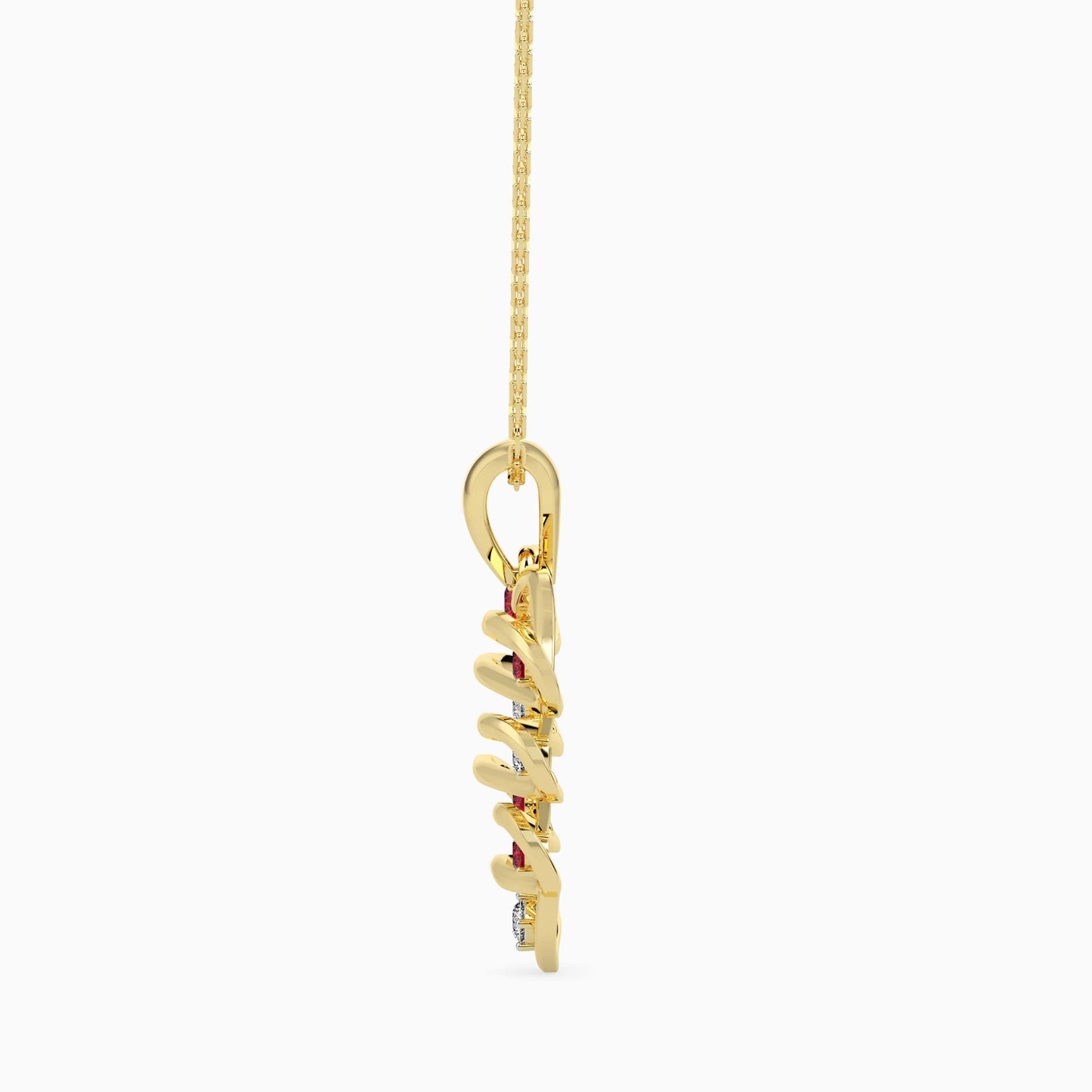 Wired Heart Ruby Pendant