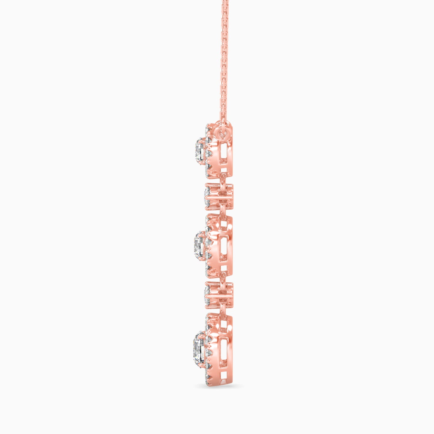 Triple Halo Drop Pendant