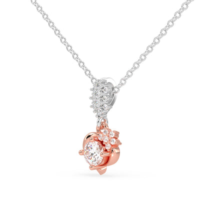 Floral Heart Solitaire Pendant
