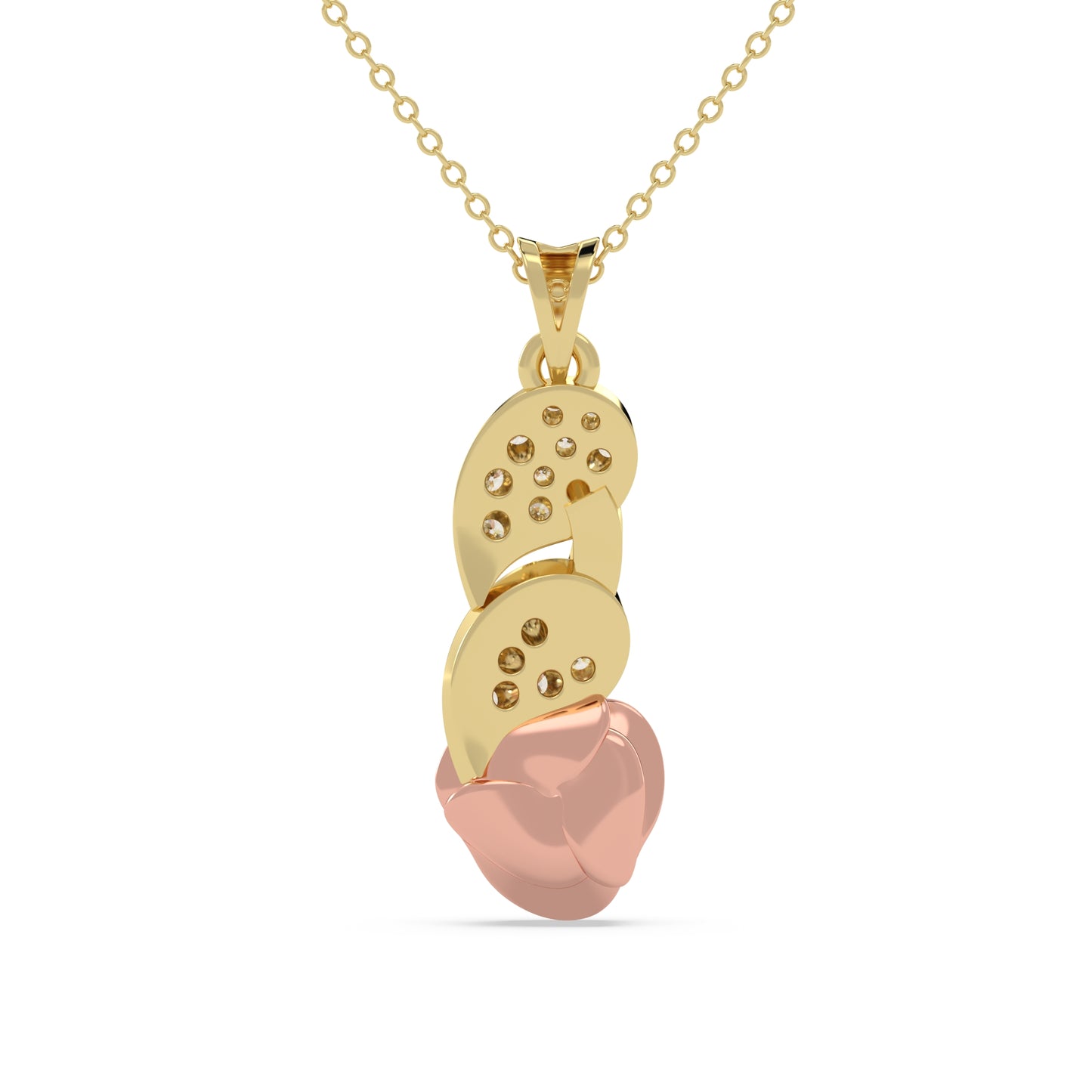 Rose & Leaf Diamond Pendant