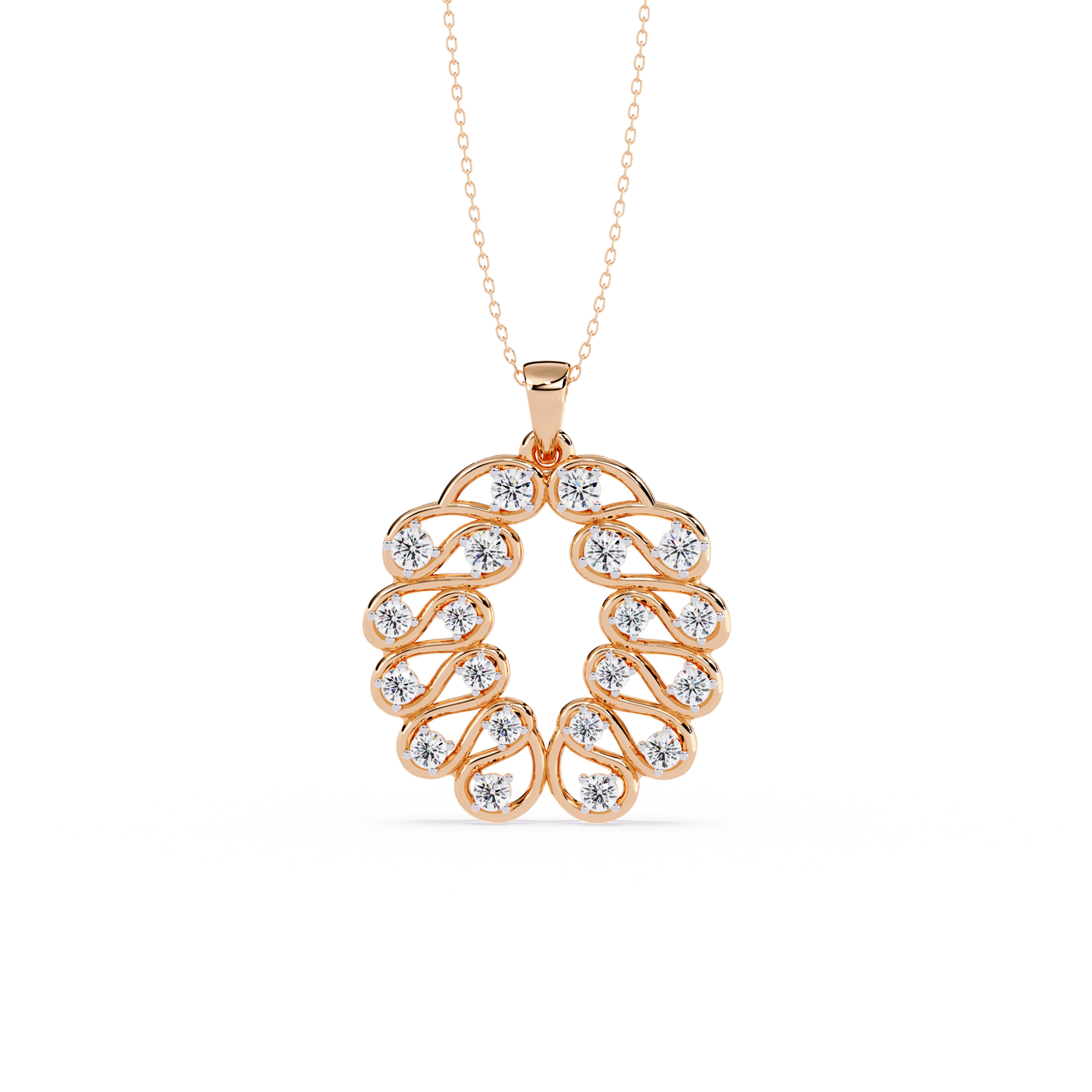 Leaf Wreath Diamond Pendant