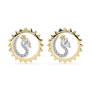Sunburst Peacock Studs