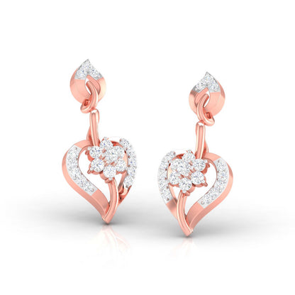 Heart Swirl Blossom Earrings - Origine Diamonds lab-grown diamond jewellery