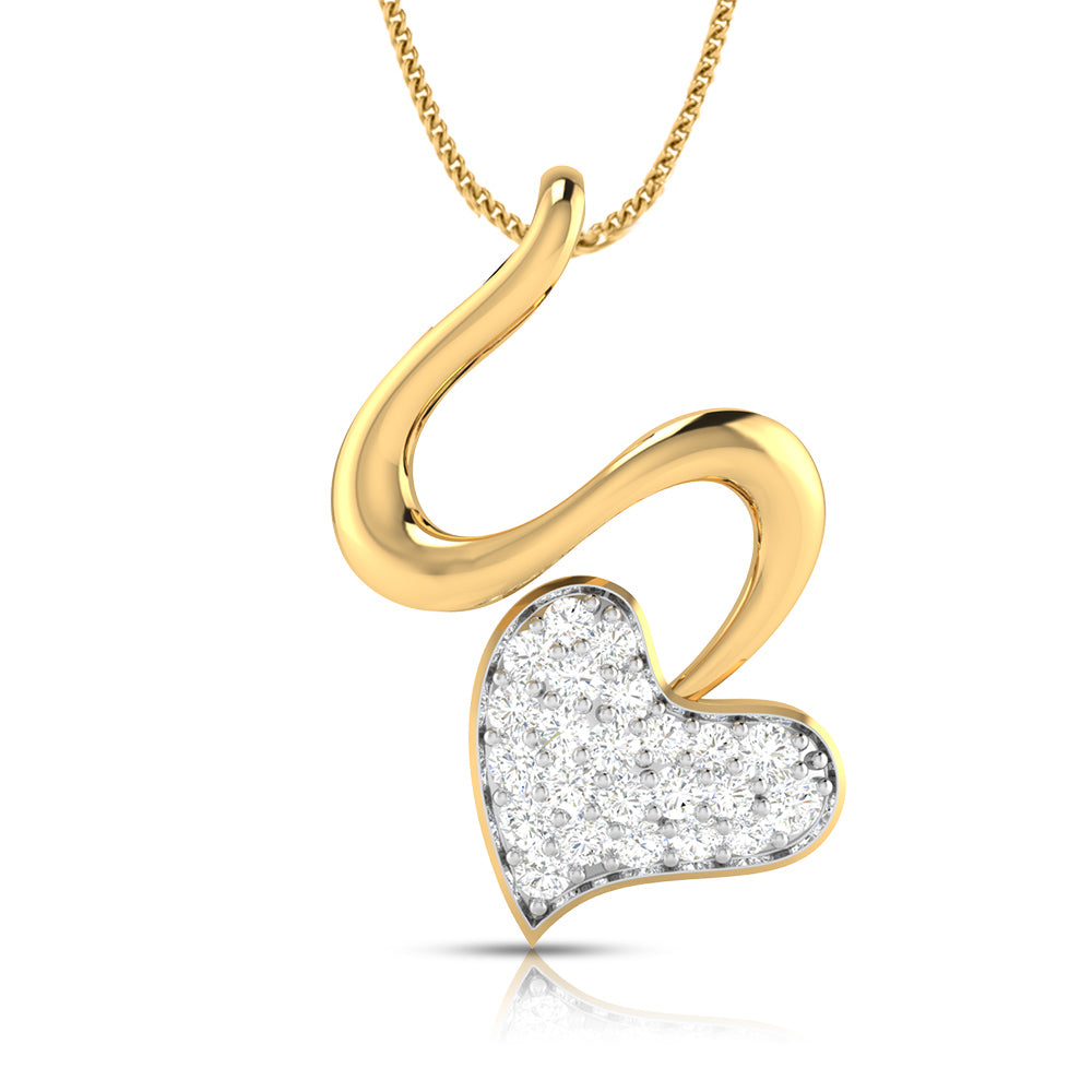 Ribbon Wrapped Heart Pendant